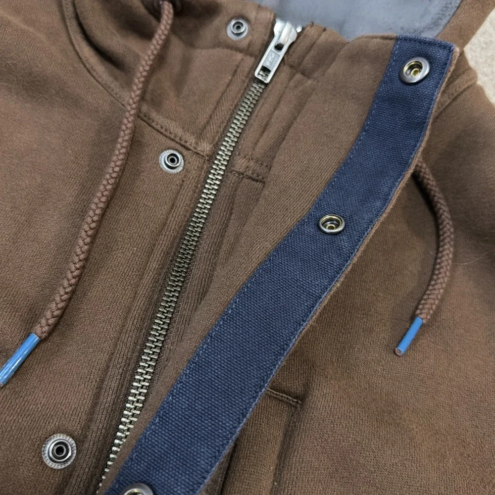 The North Face Men's Fleece Lined Medium Brown‎ Hooded Long Sleeve Coat